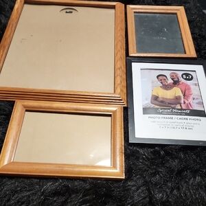 Elegant Wooden and Black Photo Frame Set.